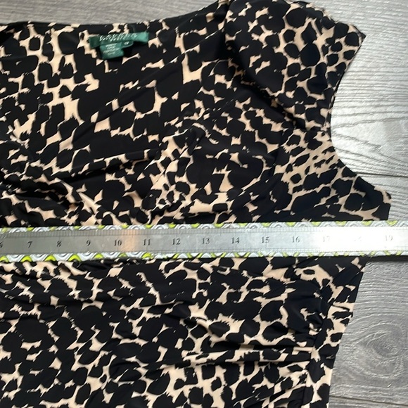 Lauren Ralph Lauren brocade Animal Print Front Ruched Sleeveless Dress Size 12 - Picture 9 of 11